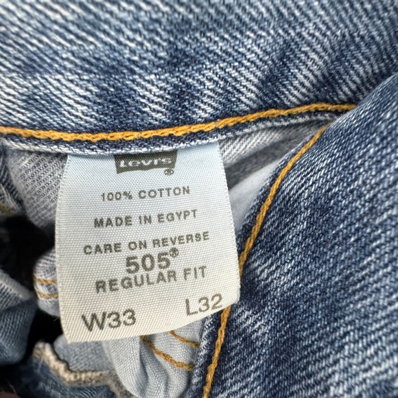 VTG Levi's 505 Regular Fit Classic‎ Men's Blue Y2K Jeans Made in Egypt 33X32 - Picture 11 of 11